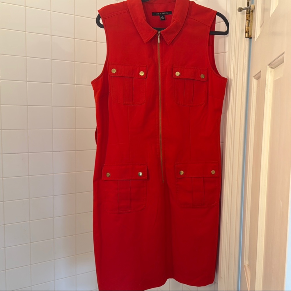 Zac and Rachel 14 never worn Red Sleeveless zipper  Dress